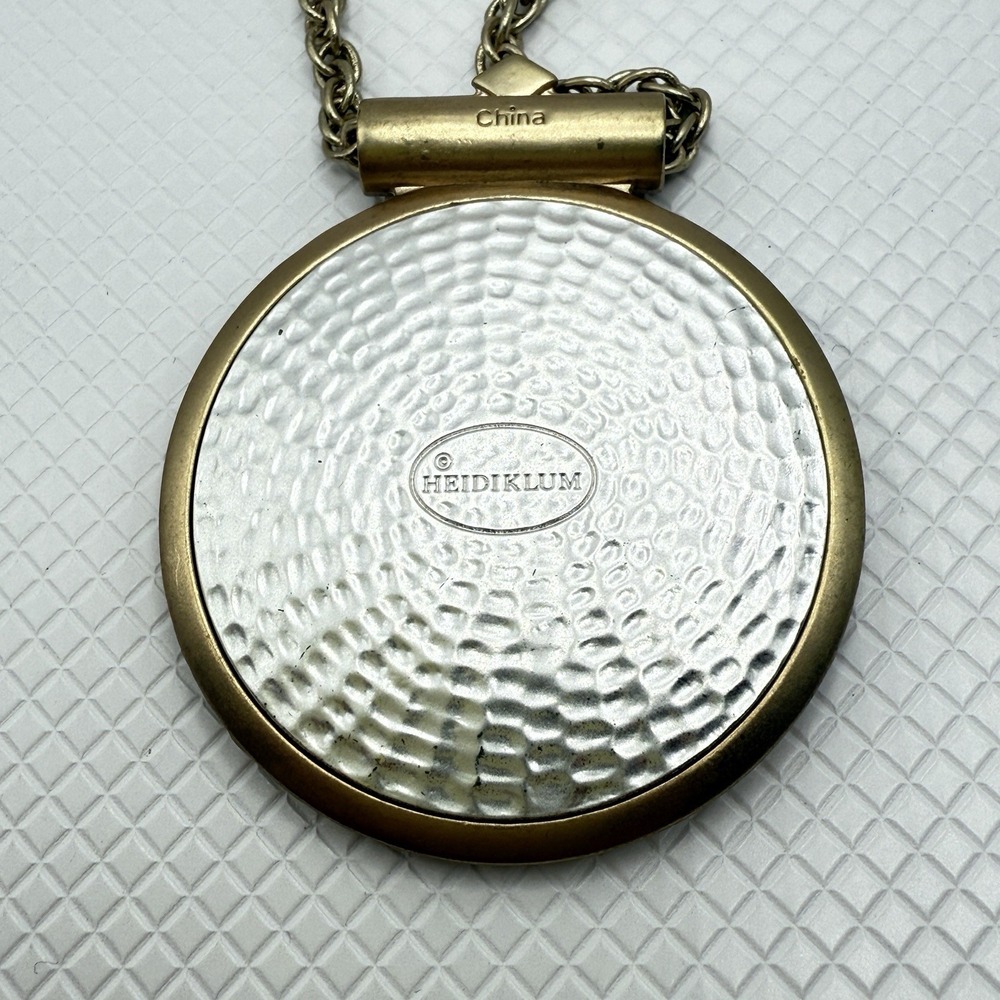 Heidi Klum Gold and Silver Tone Sun Mandala Pendant on Chain Necklace - Picture 4 of 6